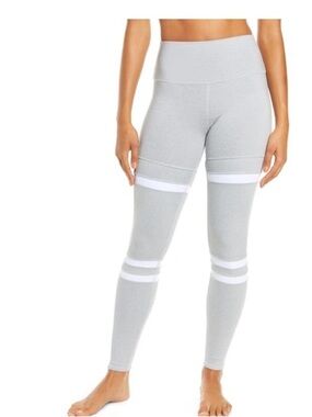 ALO YOGA Legit High Waist Leggings In Athletic Heather Grey/ White XS